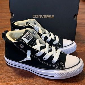 Converse Black Mid Top Canvas Women Shoes New